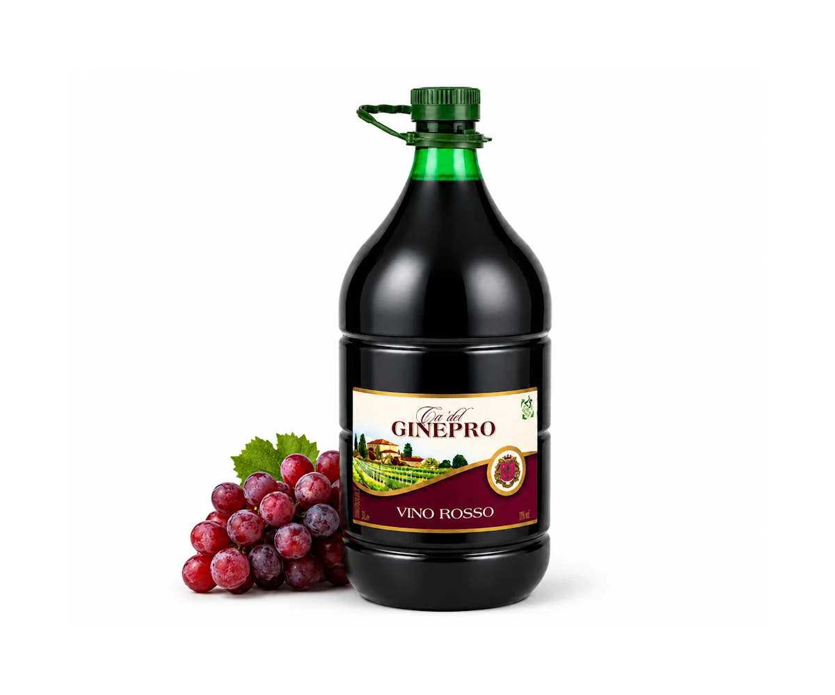 lattina da 5 litri di vino rosso pugliese ca del ginepro