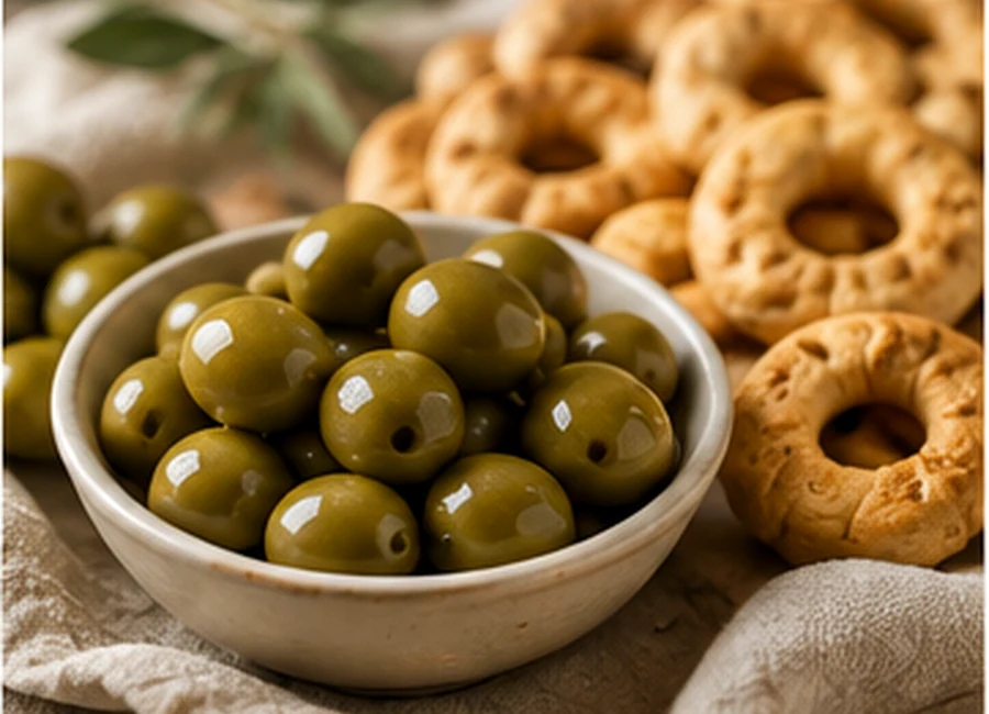 Olive pugliesi e prodotti da forno artigianali